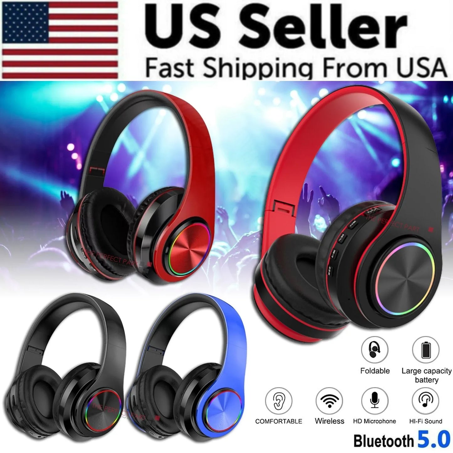 Super Bass Wireless Bluetooth Headphones Foldable Stereo Earphones Headsets