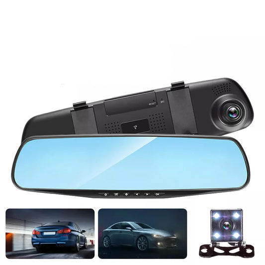 1080P Dual Dash Cam Mirror – Front & Rear Cameras, Night Vision, G-Sensor, Parking Mode