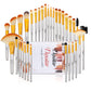 32-Piece Professional Makeup Brush Set with Leather Case – Soft Natural Hair Brushes for Eyes, Face & Lips – Perfect for Beginners & Makeup Artists