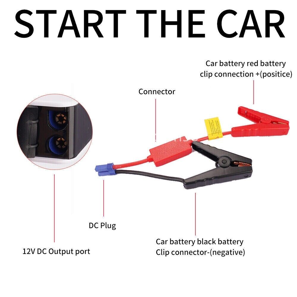 Mini Portable Car Jump Starter: 20000mAh Power Bank, Battery Charger, and Flashlight in One