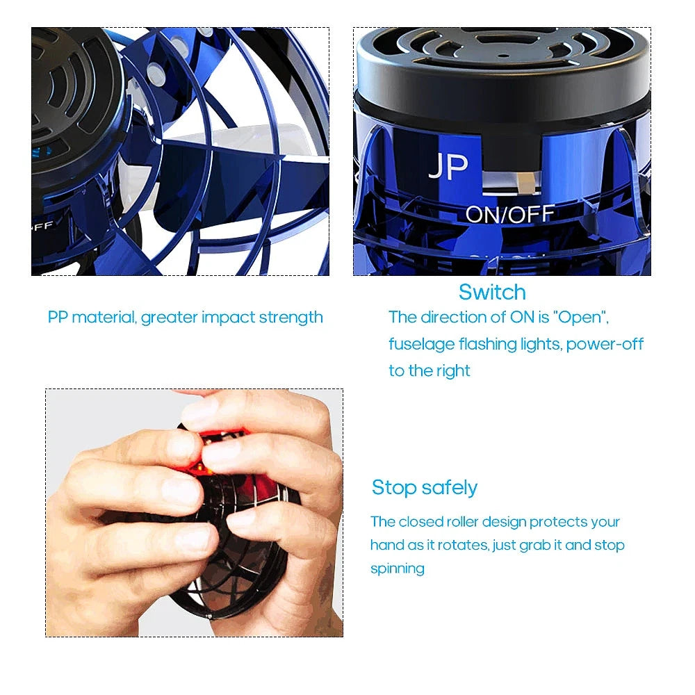 UFO Drone Fidget Spinner – LED Flying Ball Toy for Kids, Teens & Adults