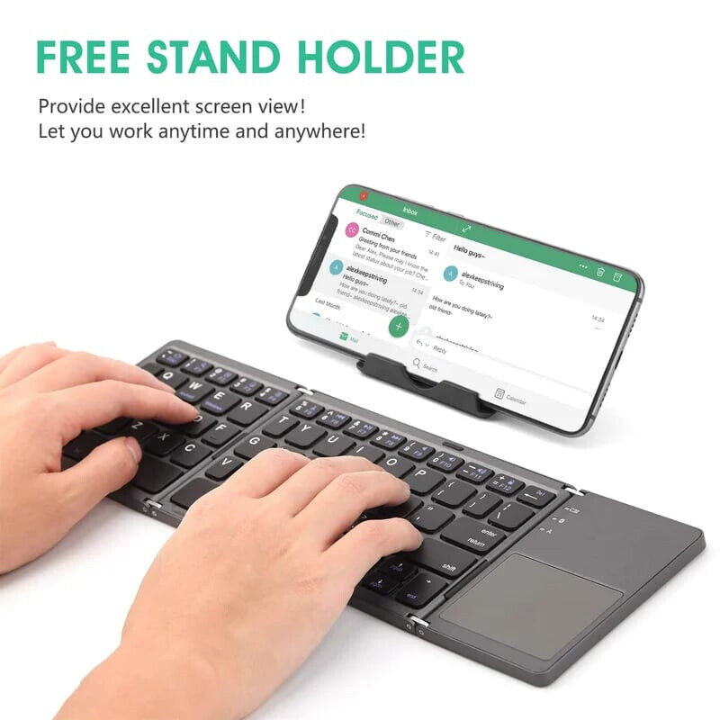 Foldable Bluetooth Keyboard with Touchpad – Portable Wireless Keyboard for Android, iOS & Windows Devices