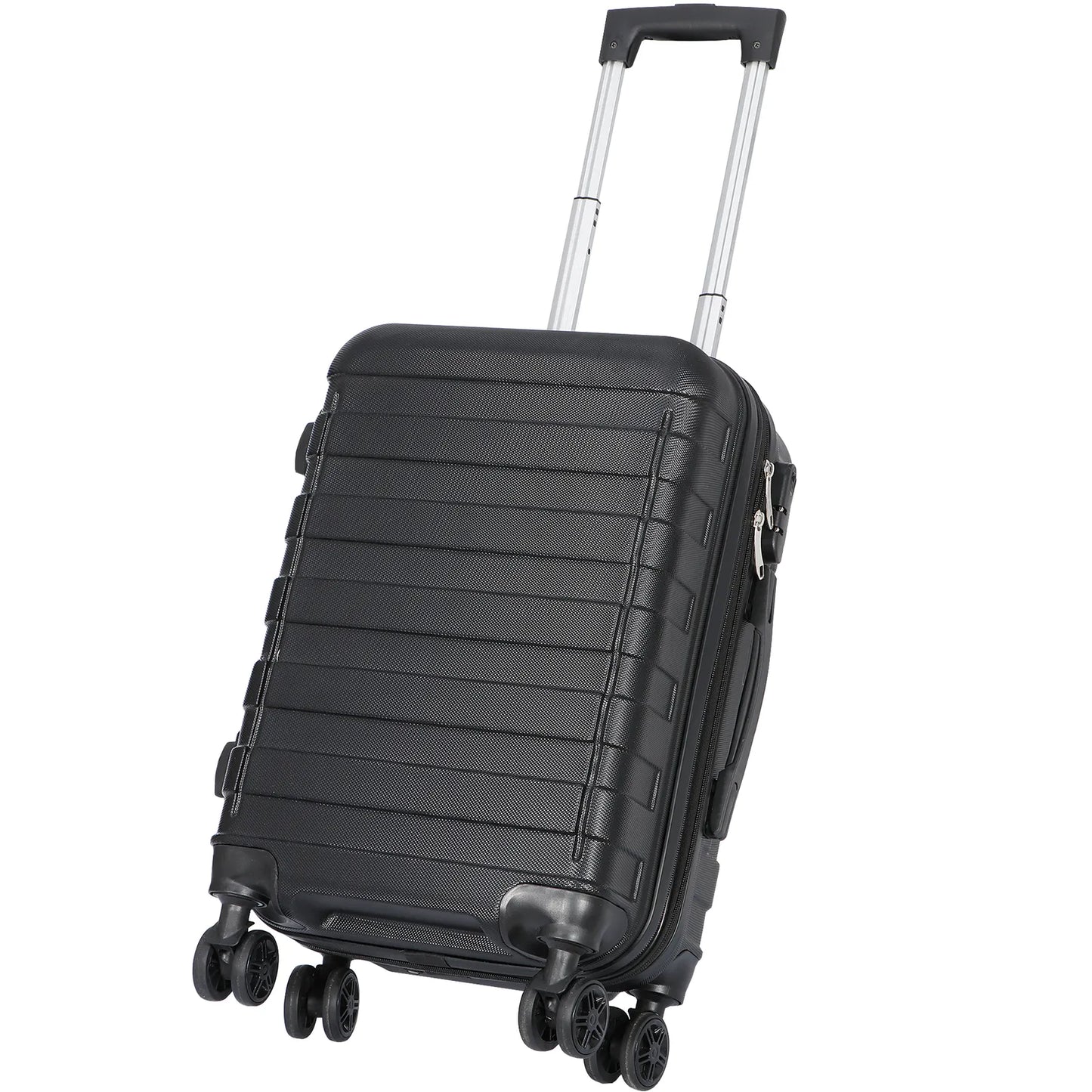 22" Black Hardside Carry-On Spinner Suitcase - Expandable Luggage with Wheels