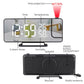 USB-Powered Rotatable LED Projector Clock with Dual Alarms, FM Radio & Snooze Function"