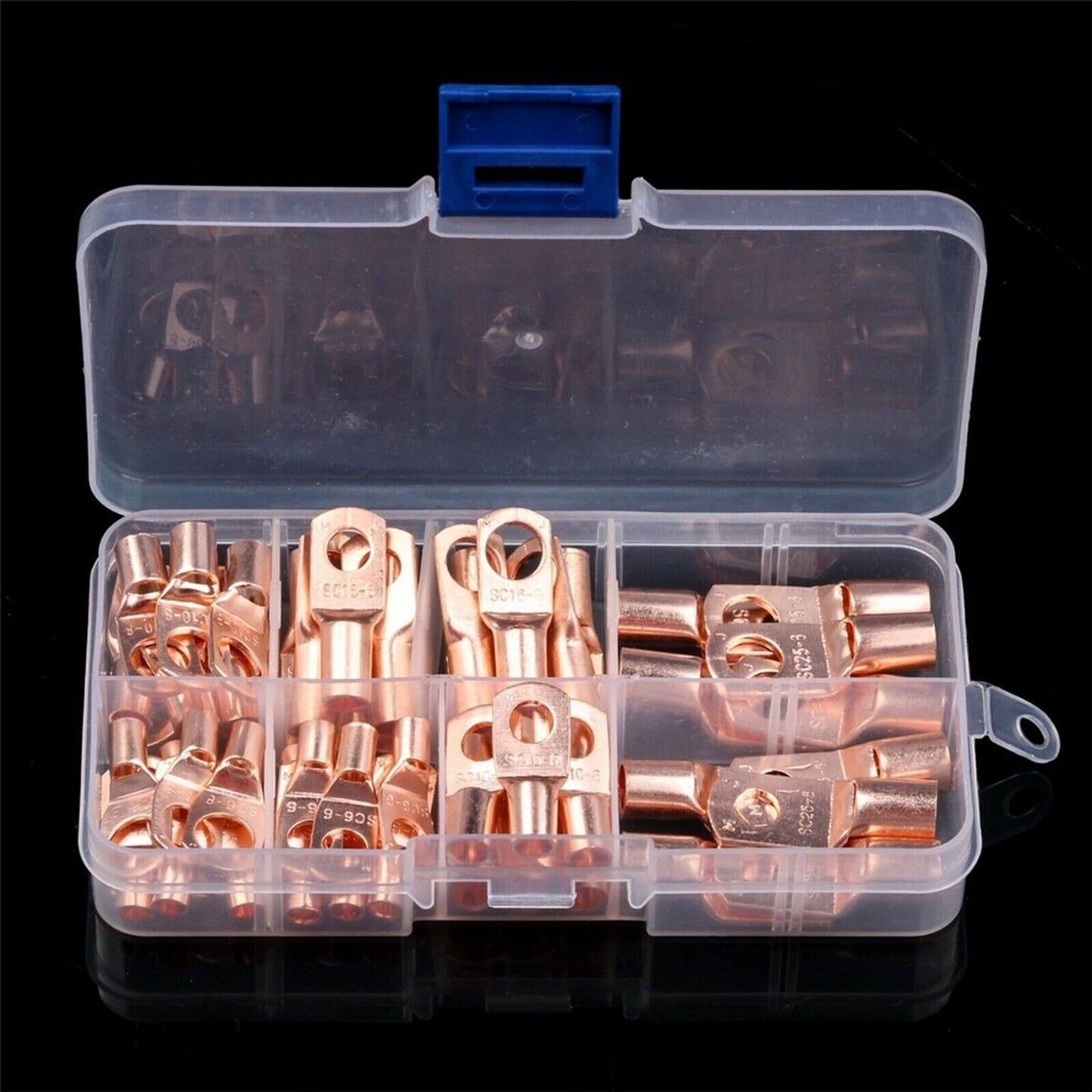 140pcs Copper Wire Lugs Assortment Kit for Battery Cable Ends and Terminal Connectors