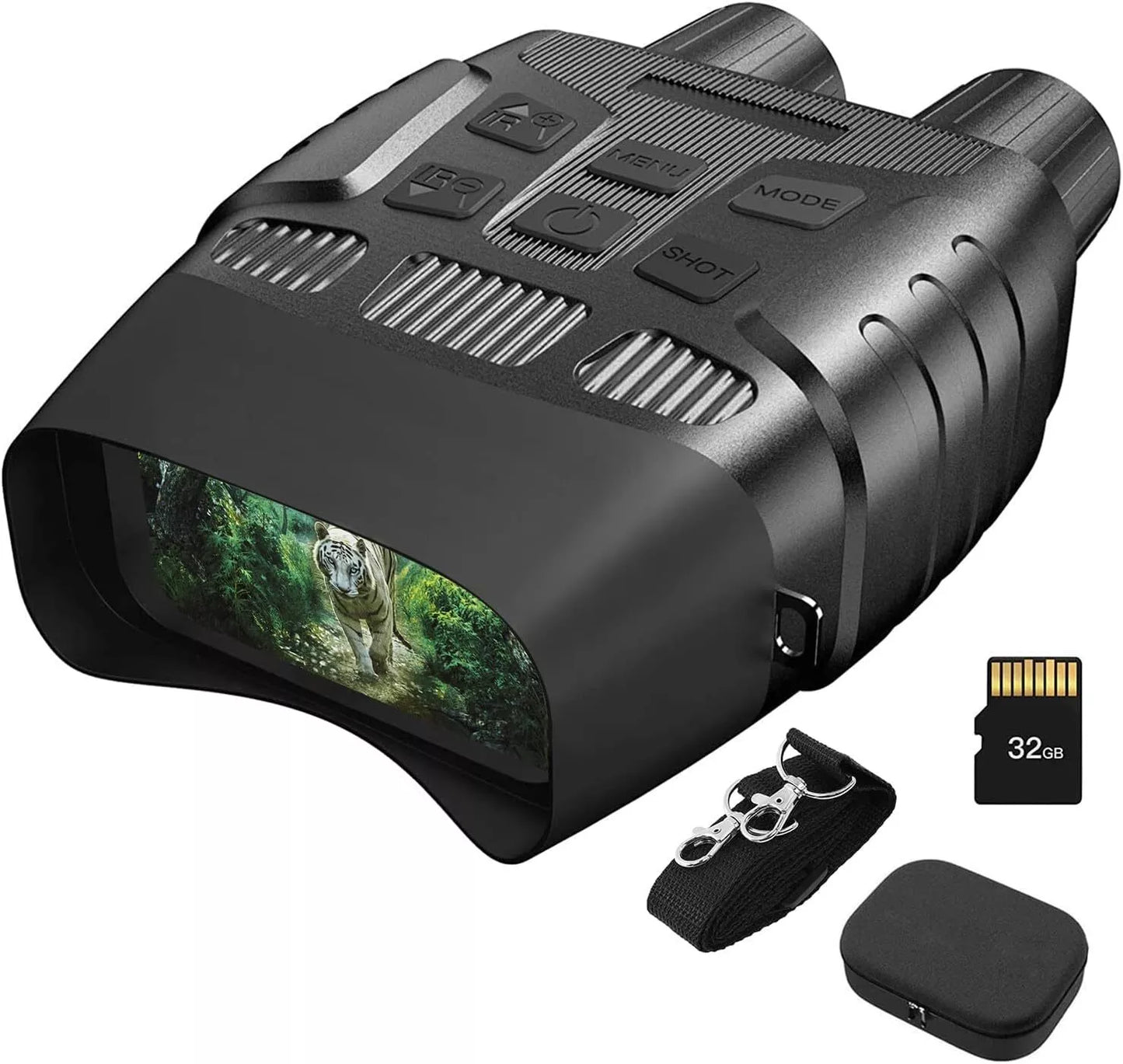 Night Vision Goggles - 4K Night Vision Binoculars for Adults, 3'' HD Screen Binoculars can Save Photo and Video with 32GB TF Card, Black