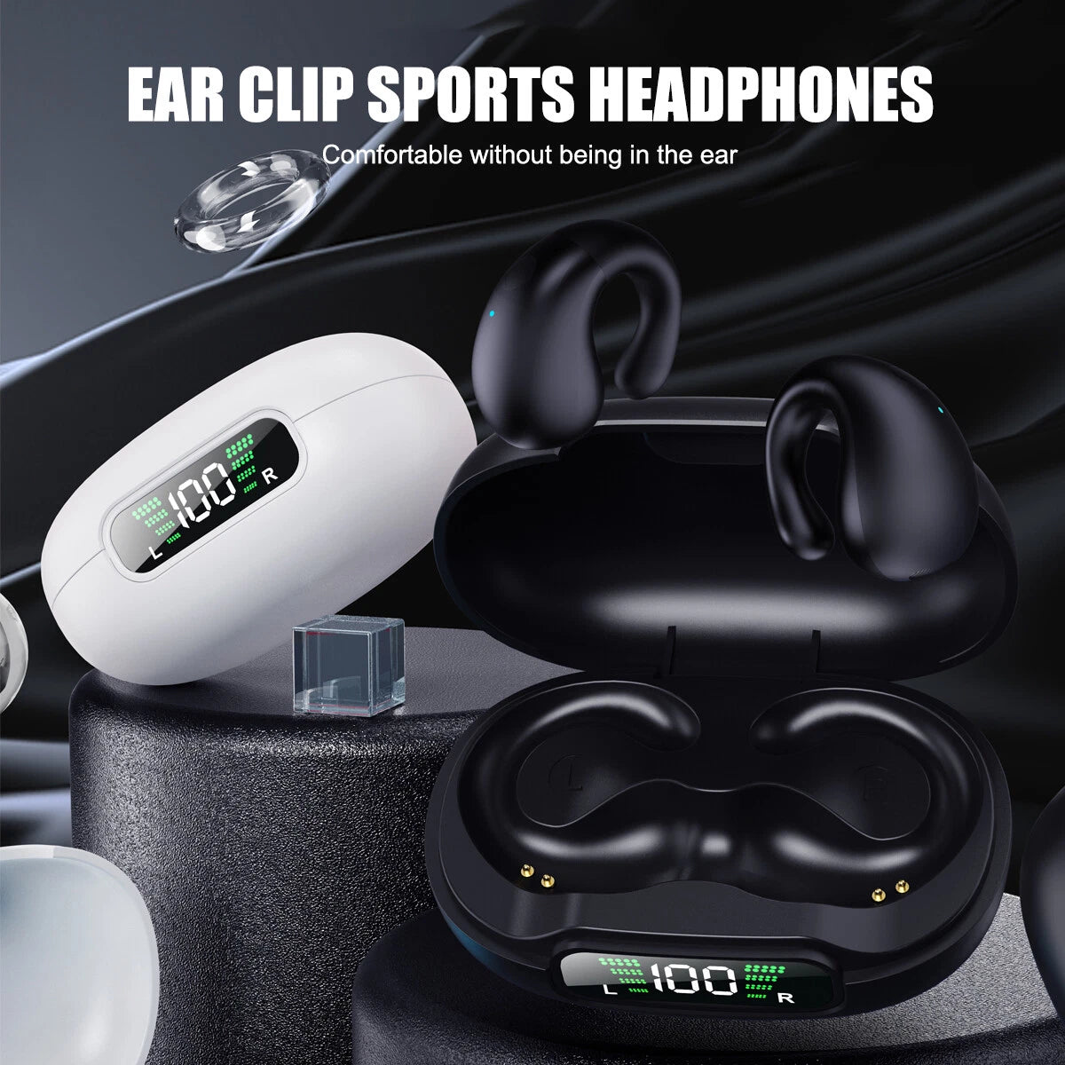 Bone Conduction Wireless Headphones – Bluetooth 5.3 Ear Clip Sport Earbuds