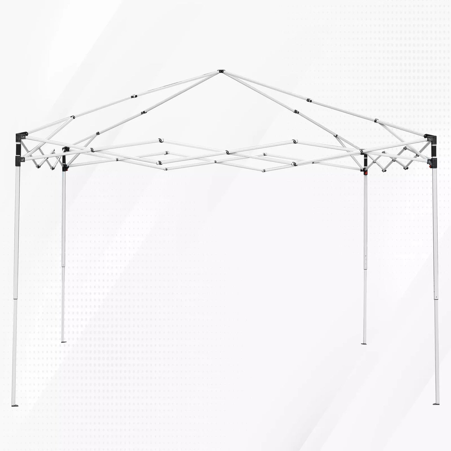 10x10 Pop-Up Canopy Tent with Adjustable Straight Leg Heights, Wheeled Bag & Ropes - Grey