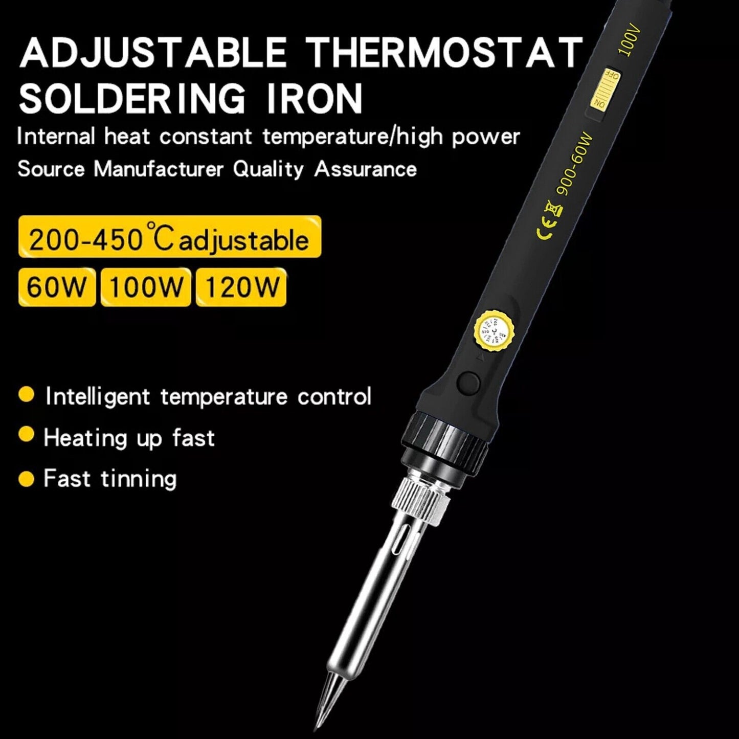 Precision Soldering Iron Kit: 60W Electric Gun with Adjustable Temperature & Premium Welding Wire