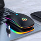 2.4GHz USB Rechargeable Wireless Optical Mouse with RGB Lighting, Cordless Design for PC and Laptop