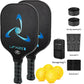 Fiberglass Pickleball Paddle Set - 2 Pack Racquets with Pickle Balls Racket Kit