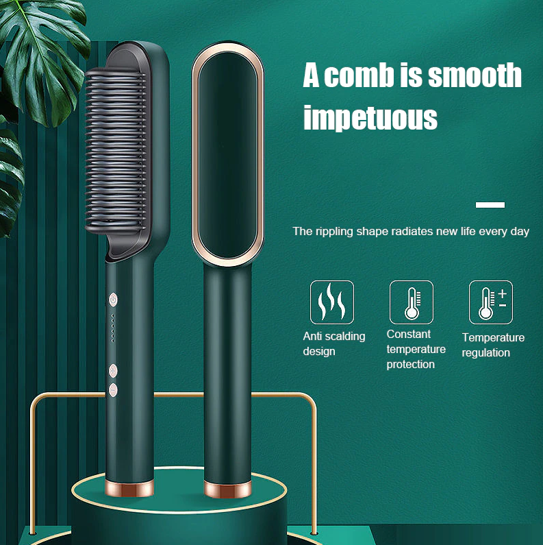 2-in-1 Hair Straightener Comb & Iron
