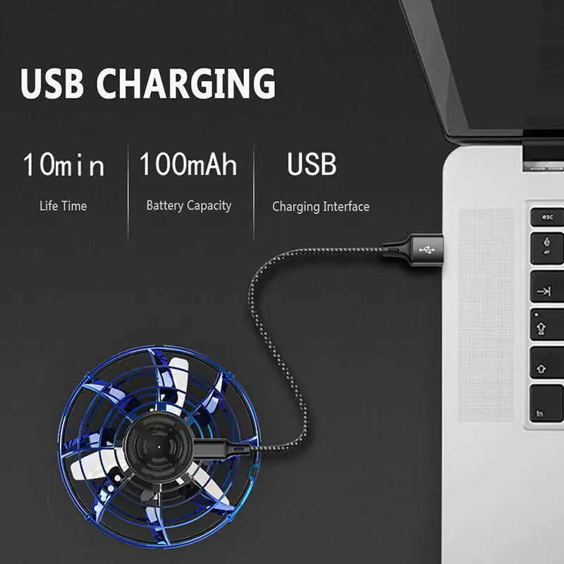 UFO Drone Fidget Spinner – LED Flying Ball Toy for Kids, Teens & Adults