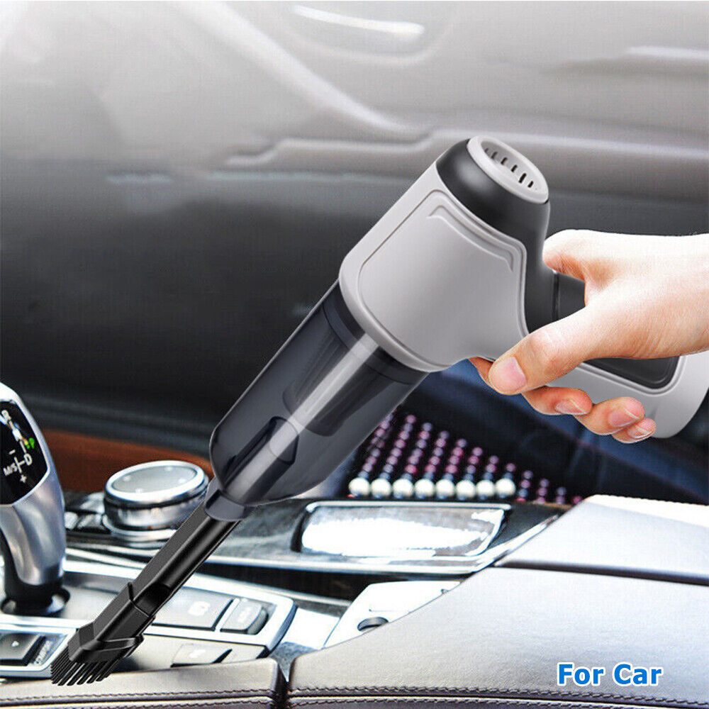 Electric Cordless Car Vacuum Cleaner: Handheld Air Blower Duster for Dry and Wet Messes, Portable