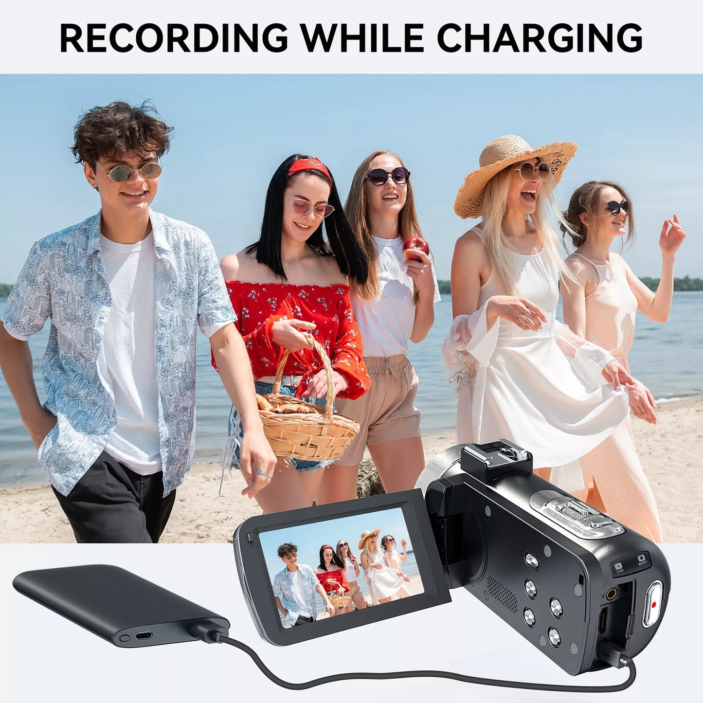 4K Video Camcorder – 48MP Digital Camera with 3” IPS Flip Screen, 16X Zoom, Wi-Fi App Control, External Mic, HDMI/USB, Dual Batteries – Vlogging Camera
