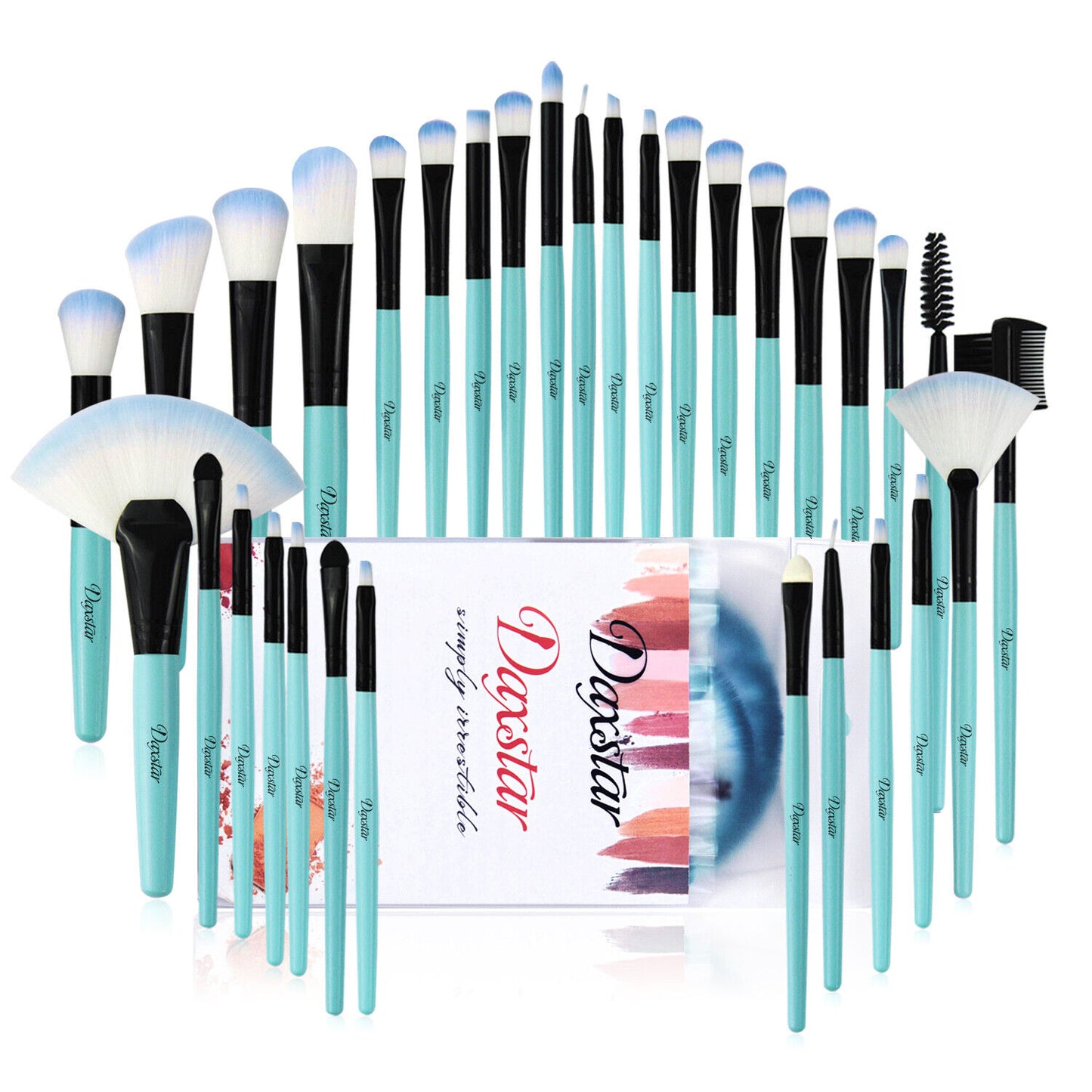 32-Piece Professional Makeup Brush Set with Leather Case – Soft Natural Hair Brushes for Eyes, Face & Lips – Perfect for Beginners & Makeup Artists