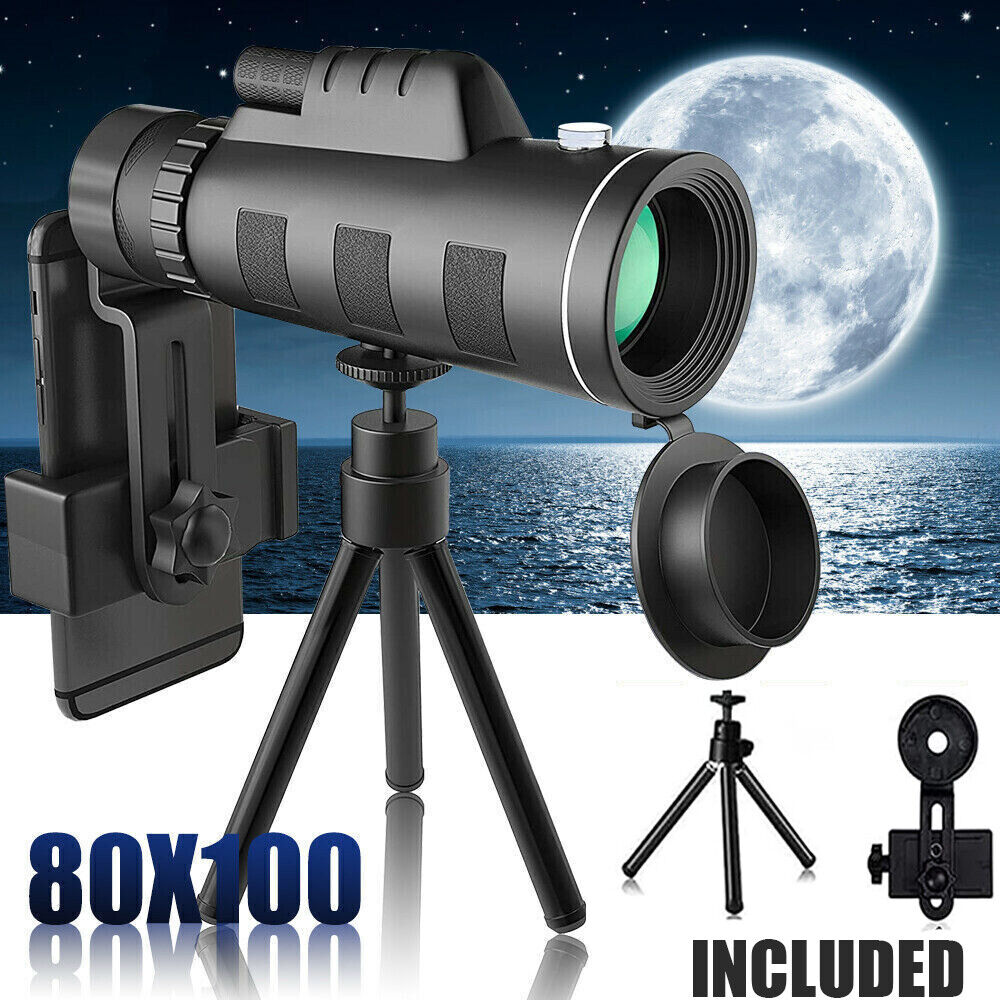 80x100 HD Monocular Telescope – High-Powered Optics for Outdoor Enthusiasts