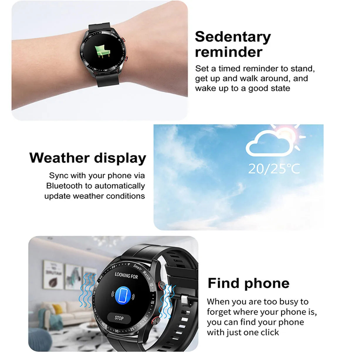 Smart Watch For Men/Women Waterproof Smartwatch Bluetooth iPhone Samsung