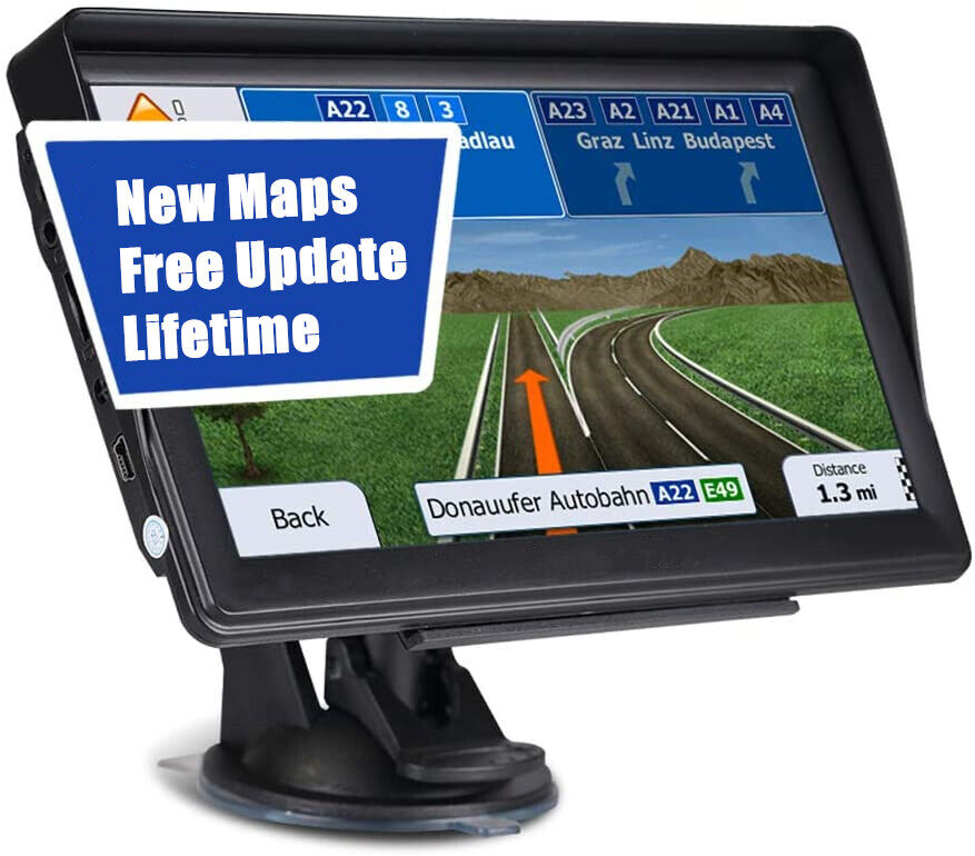 7-inch Portable Truck GPS Navigation with Free USA and Canada Maps - 8GB Storage and 256MB RAM