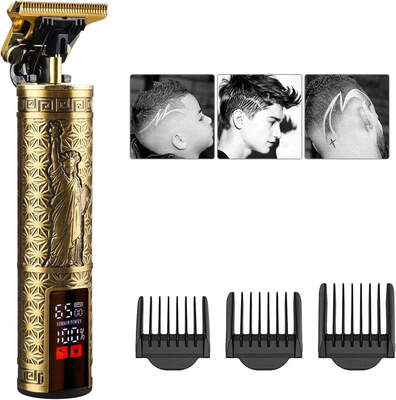 Professional Men's Beard & Hair Trimmer Kit: Cordless T-Blade Shaver & Barber
