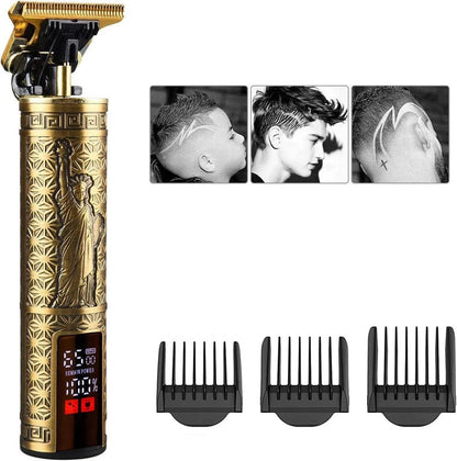 Professional Men's Beard & Hair Trimmer Kit: Cordless T-Blade Shaver & Barber