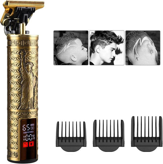 Professional Men's Beard & Hair Trimmer Kit: Cordless T-Blade Shaver & Barber