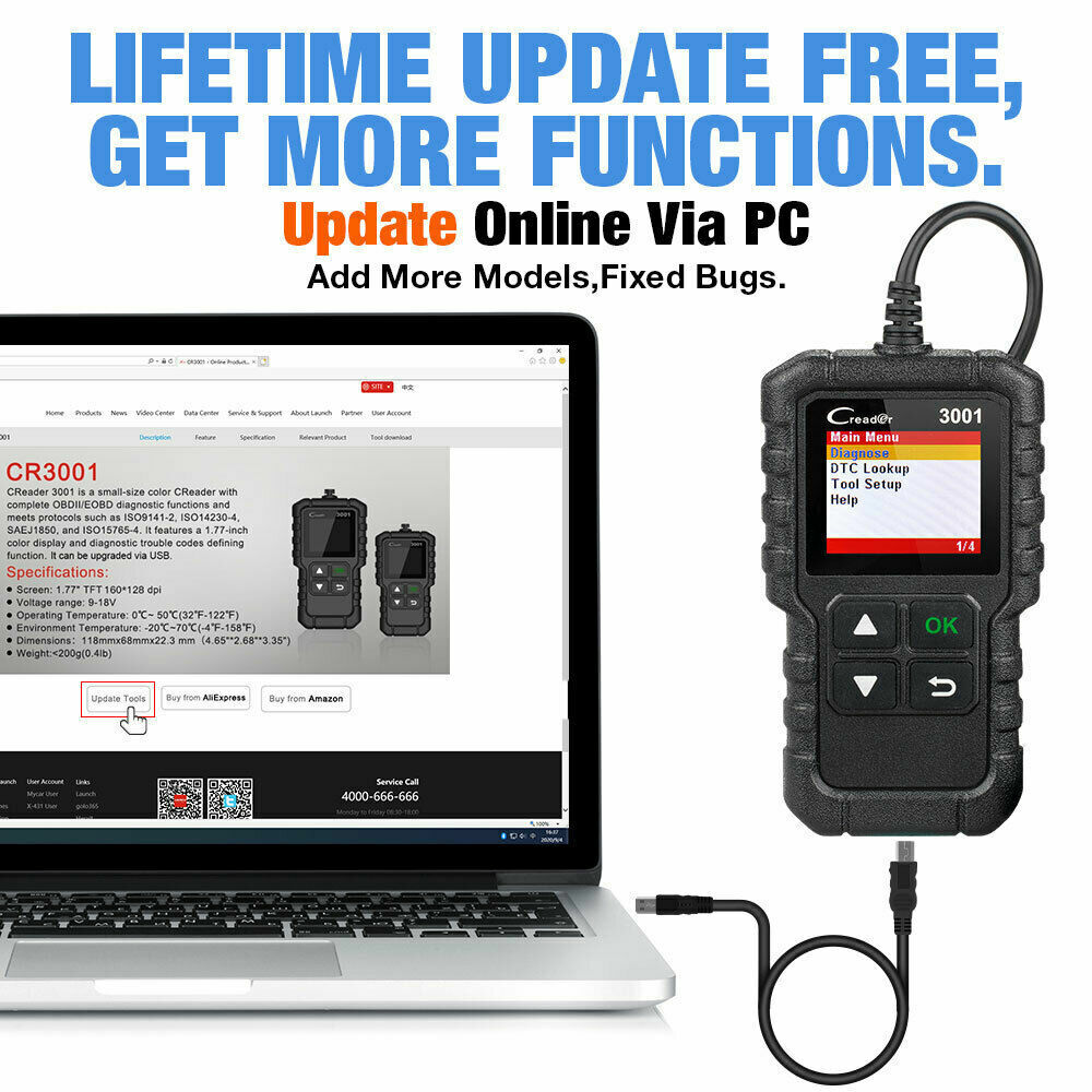 Automotive OBD2 Diagnostic Scanner: Check Engine Light and OBD Code Reader