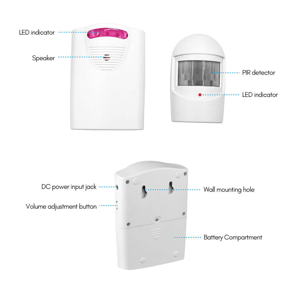 Garage Motion Sensor Security Infrared System White