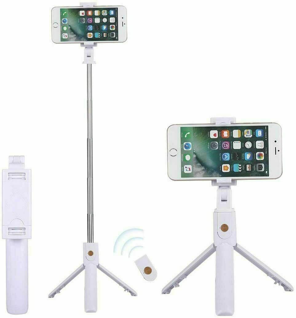 30" Remote Selfie Stick Tripod and Phone Desk Holder - Compatible with iPhone and Samsung