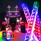 3FT Spiral LED Whip Antenna with Flag & Remote – RGB Light for ATV, UTV, Polaris RZR, Can-Am