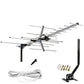 200+ Mile Long Range Outdoor HDTV Antenna – 4K 1080p VHF/UHF Digital TV Antenna with Mounting Pole, Weather-Resistant Design, Easy Assembly