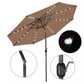 10FT Solar Patio Umbrella with 32 LED Lights - Outdoor Market Umbrella with Steel Tilt and Crank