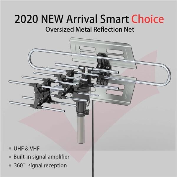 Outdoor TV Antenna  360°Rotation UV Dual Frequency TV Booster