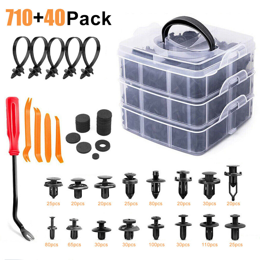 750 Piece Nylon Auto Fasteners Kit - Essential for Any Car Owner