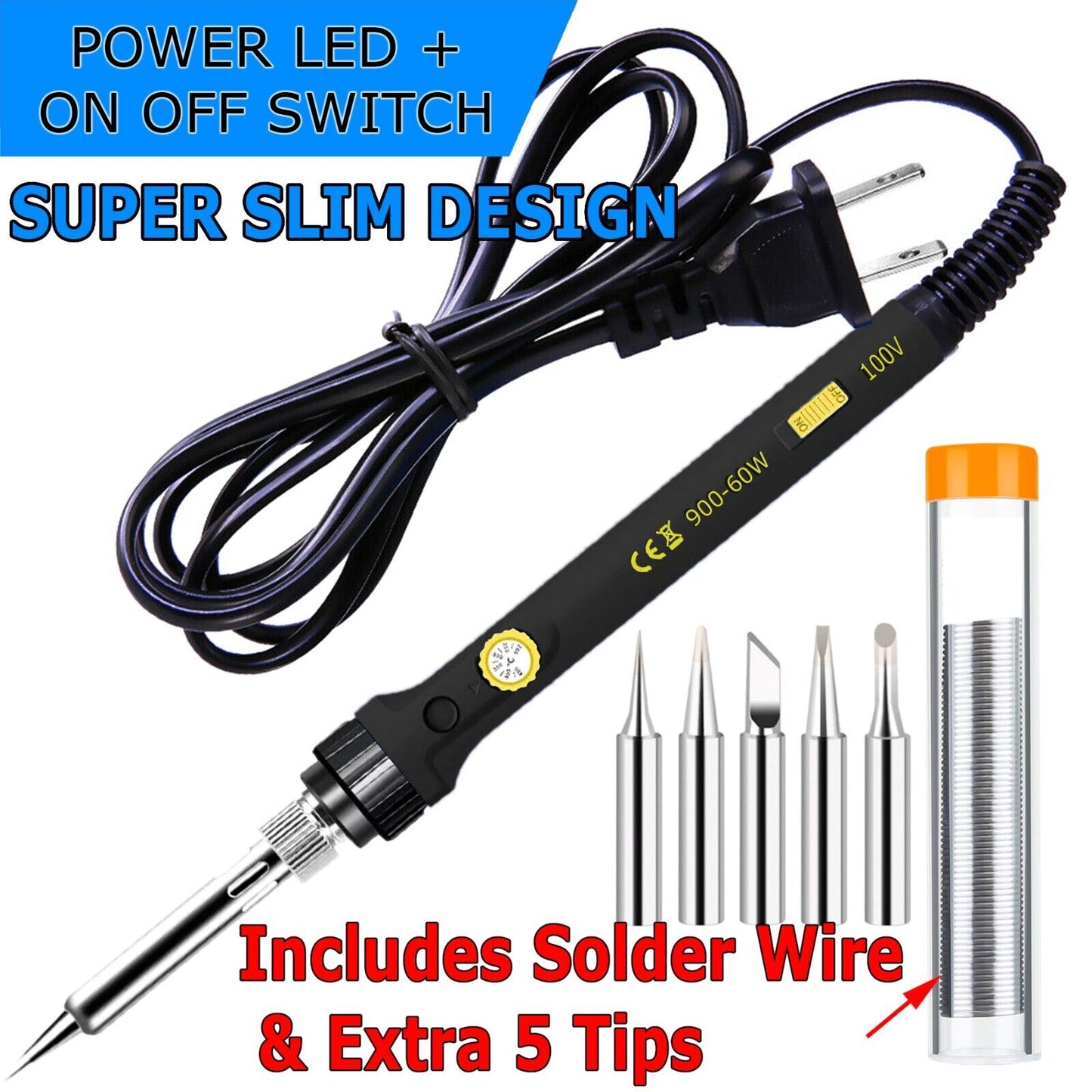 Precision Soldering Iron Kit: 60W Electric Gun with Adjustable Temperature & Premium Welding Wire