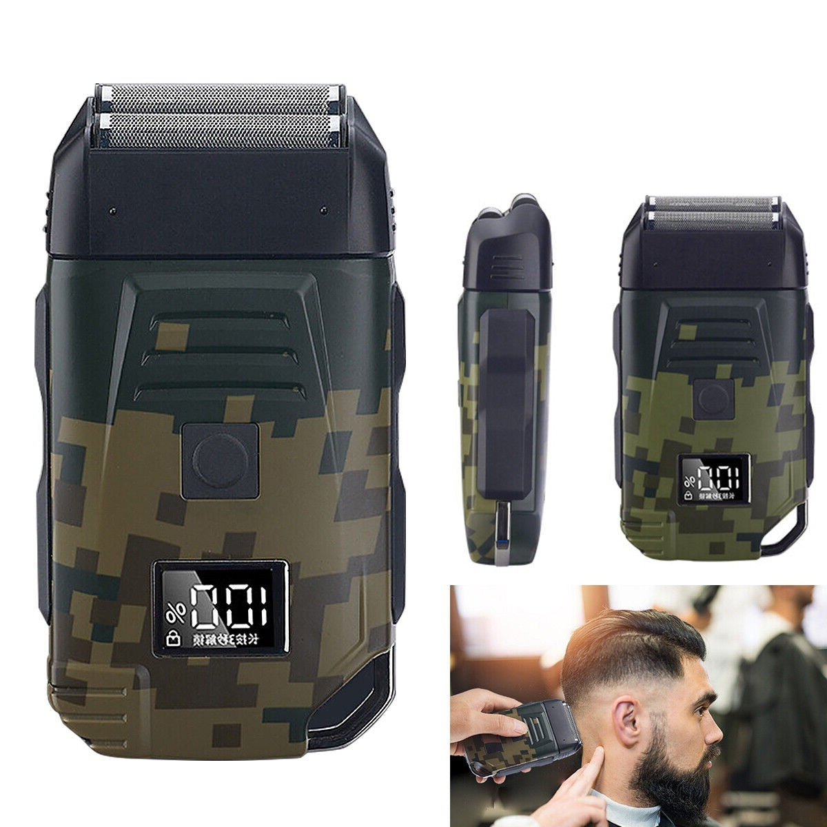 Rechargeable Electric Beard Shaver Trimmer Razor with USB Charging for Men's Hair Shaving and Grooming