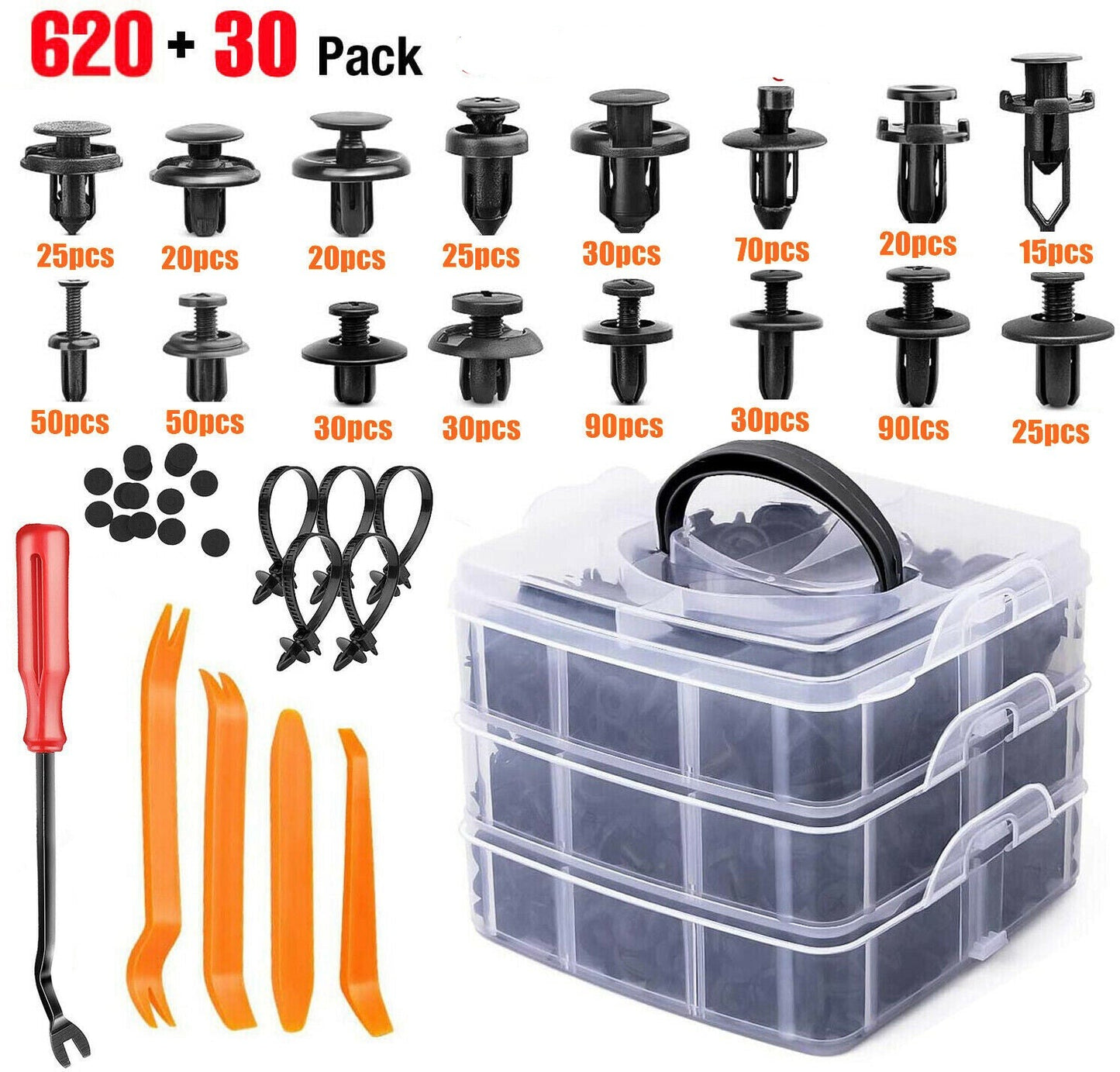 Complete 650-Piece Car Retainer Kit: The Ultimate Solution for Auto Fastening and Trim Needs