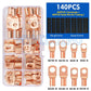 140pcs Copper Wire Lugs Assortment Kit for Battery Cable Ends and Terminal Connectors