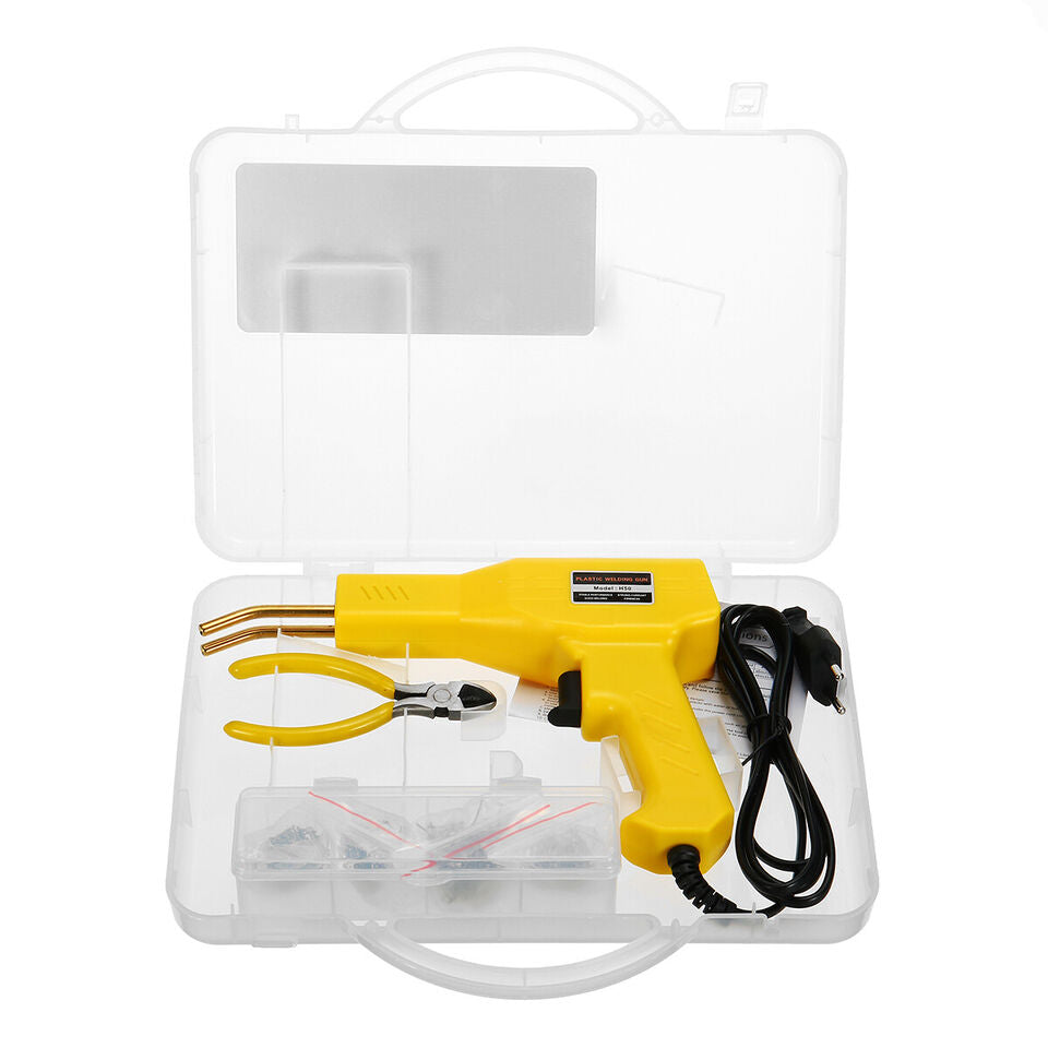 Plastic Repair Hot Stapler Kit for Car Bumpers & Fenders with Welder Machine + 800 Staples