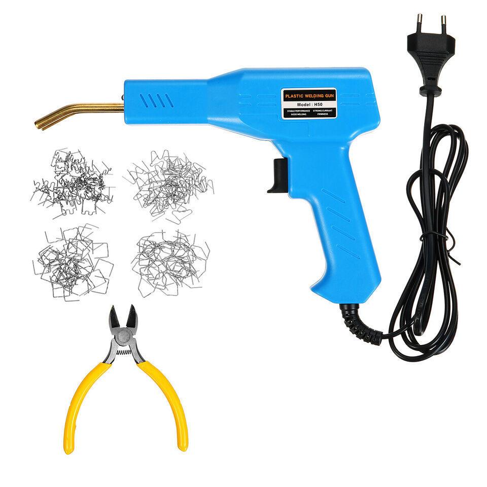 Plastic Repair Hot Stapler Kit for Car Bumpers & Fenders with Welder Machine + 800 Staples