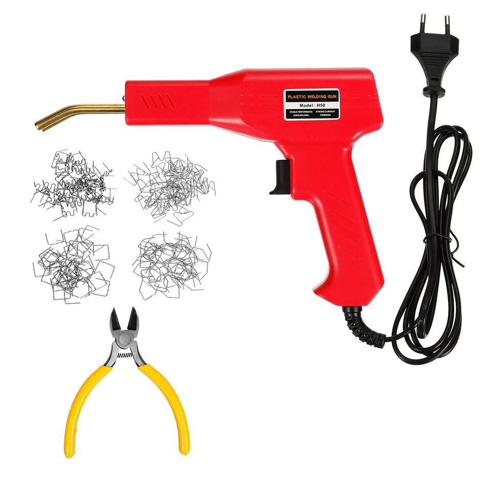 Plastic Repair Hot Stapler Kit for Car Bumpers & Fenders with Welder Machine + 800 Staples