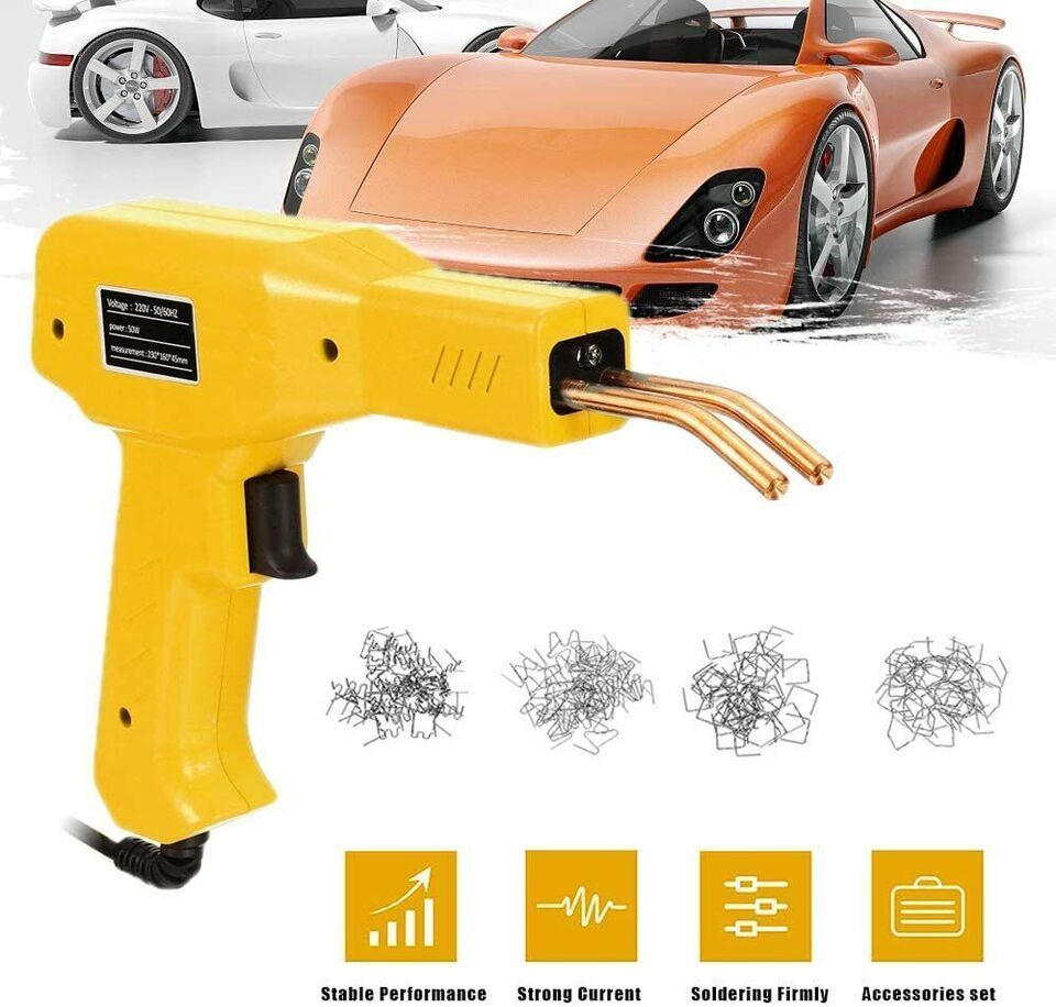 Plastic Repair Hot Stapler Kit for Car Bumpers & Fenders with Welder Machine + 800 Staples