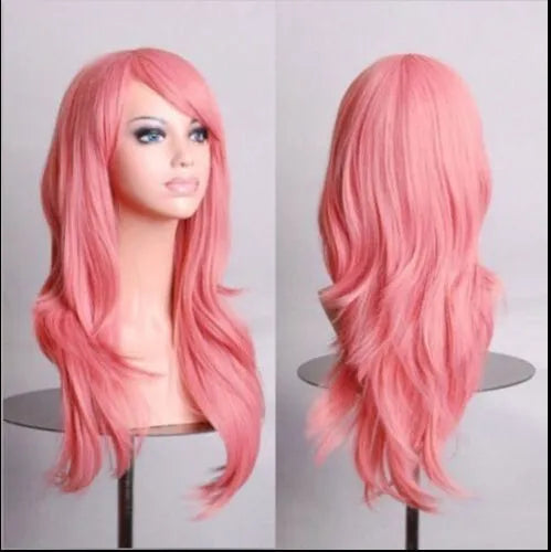 70cm  Long Curly Wig for Cosplay and Costume Parties, Full and Wavy Anime-Style Hair