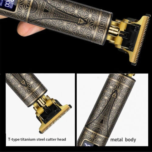 Professional Men's Beard & Hair Trimmer Kit: Cordless T-Blade Shaver & Barber