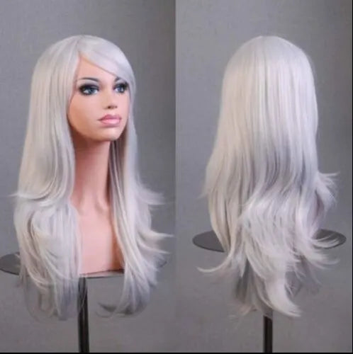 70cm  Long Curly Wig for Cosplay and Costume Parties, Full and Wavy Anime-Style Hair