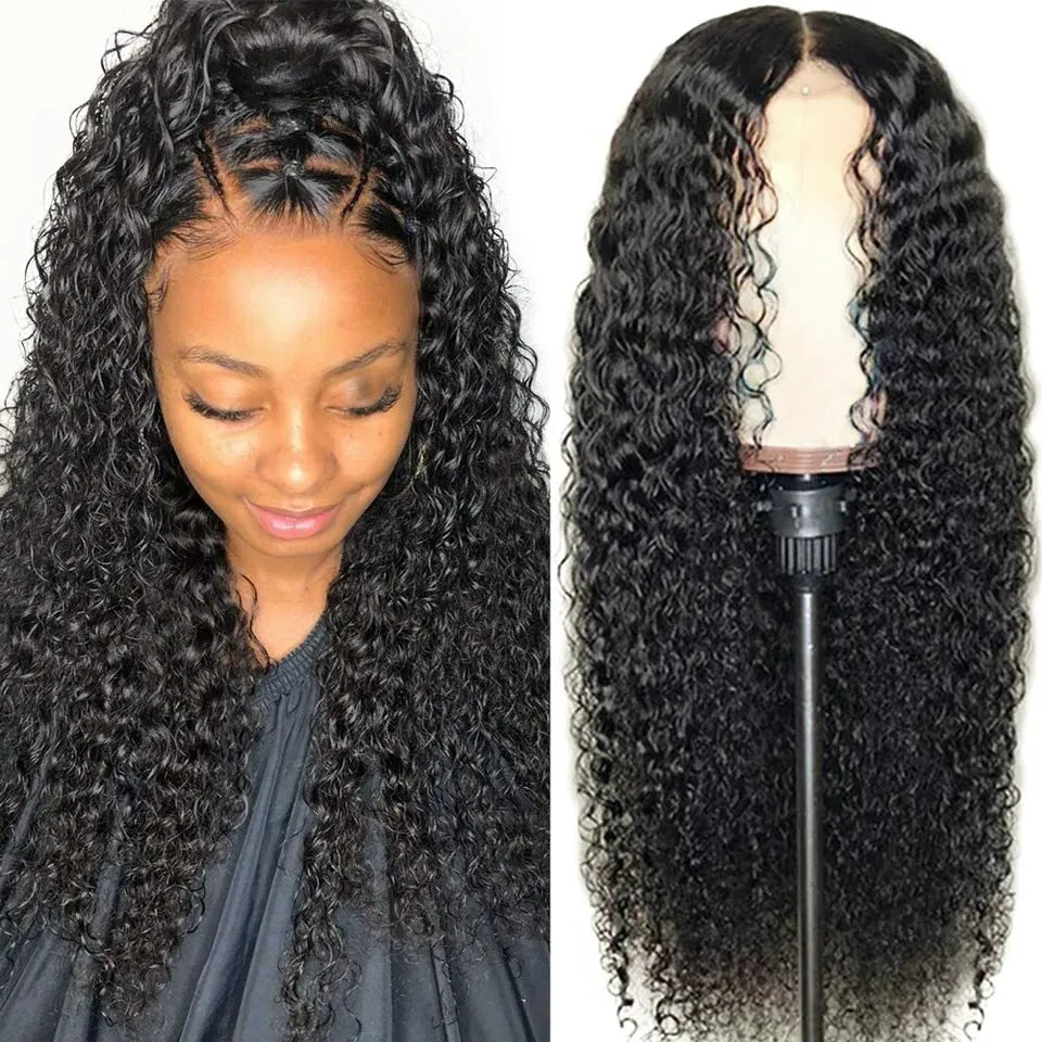 Front Wig Women's Brazilian Human Long Curly Lace Wavy Hair Wigs US