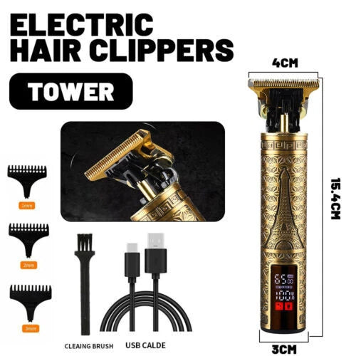 Professional Men's Beard & Hair Trimmer Kit: Cordless T-Blade Shaver & Barber