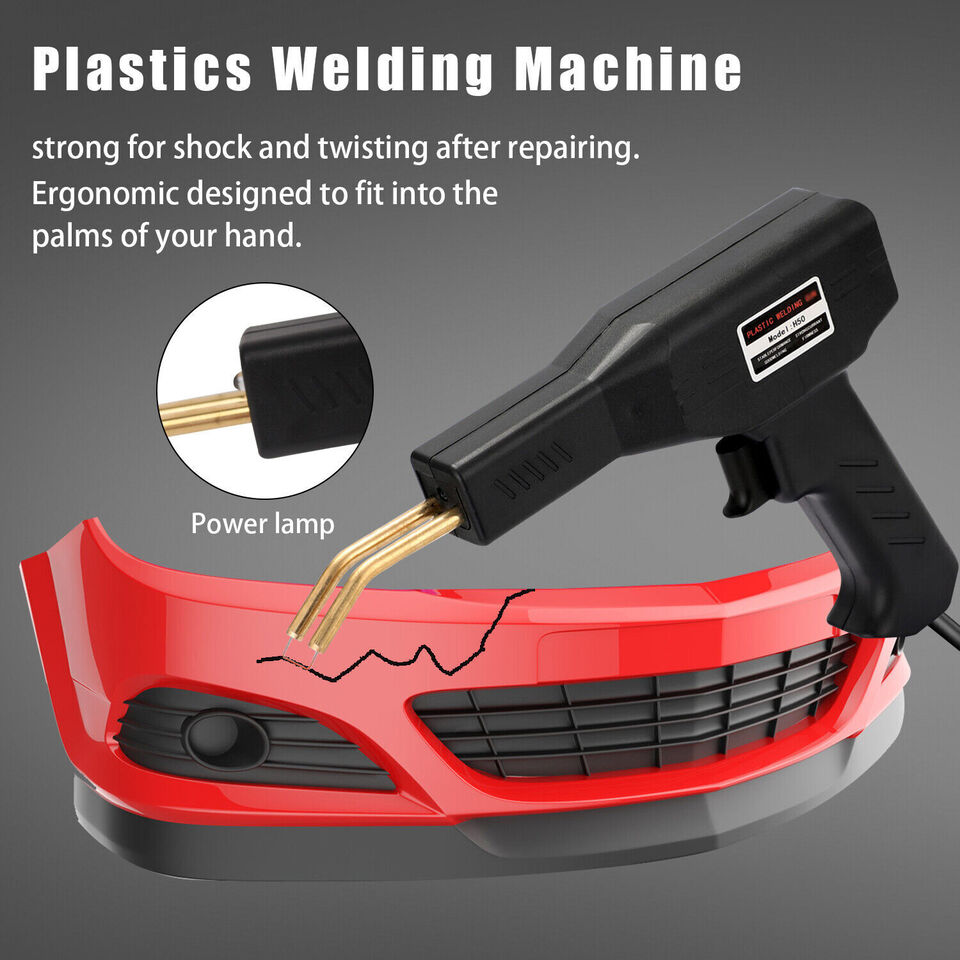 Plastic Repair Hot Stapler Kit for Car Bumpers & Fenders with Welder Machine + 800 Staples