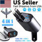 Retractable Car Charger 4 in 1, Fast Car Phone Charger with Cord 2.6ft, USB C and Apple Car Charger Adapter, Compatible with iPhone 16 15/15 Pro Max/14/13/12/11, Galaxy, Pixel
