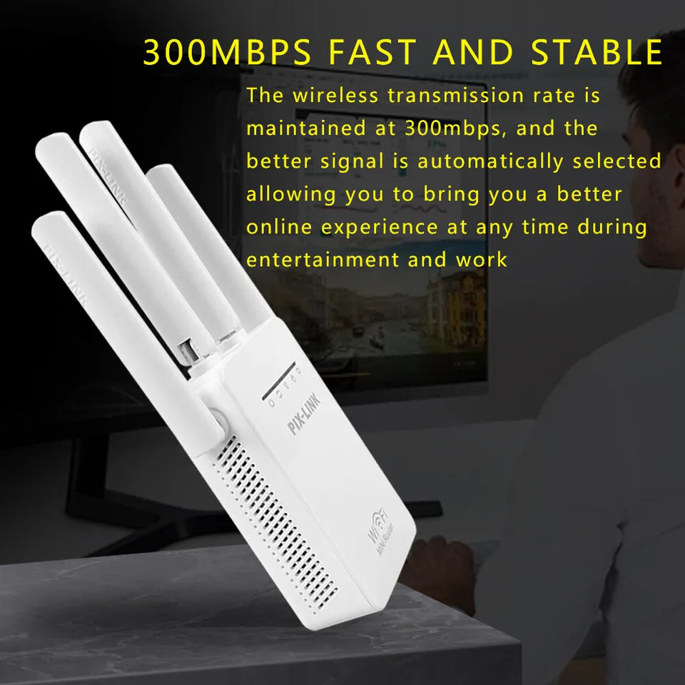 1200Mbps WiFi Range Extender Repeater Wireless Amplifier Router Signal Booster